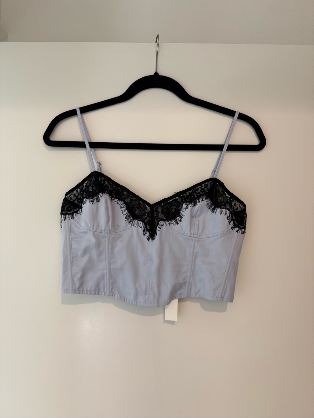 Fleur du Mal Light Poplin & Lace Bustier ice blue - Picture 2 of 4